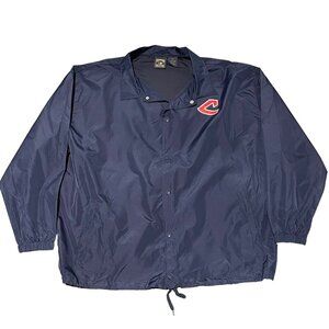 Cooperstown Collection Cleveland Indians Crooked C Blue Windbreaker Size 3XL.
